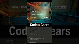 Glassmorphism Job Card UI | HTML CSS JavaScript Tutorial #Shorts #WebDev
