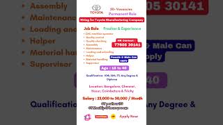 Job Fair l Job Vacancy l Fresher Job l Multi Location l #jobs #automobile #banagalore #tata  #TN