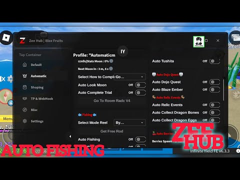 [ 💣 BOMB] BLOX FRUIT 🔥- New Update Zee Hub Script Auto Golden fish + Aura Farming