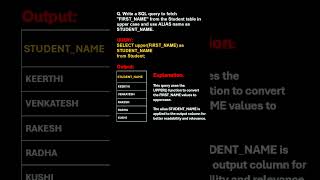SQL query to convert field values to uppercase letters #sql #sqlbasics #databasequeries #sqlquery