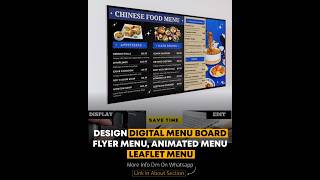 Just in 5 Hour! Restaurant Food Menu Design, #DigitalMenuBoard, #AnimatedMenu #menucard