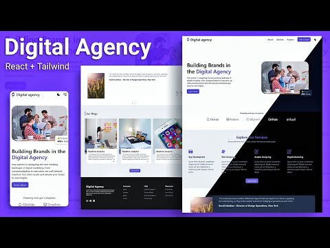 Complete Responsive Digital Agency  Website Using ReactJS & Tailwind CSS | Build and Deploy