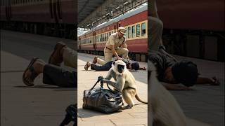 Monkey Saves People at a Train Station #monkey #animals #resucue #wildlife