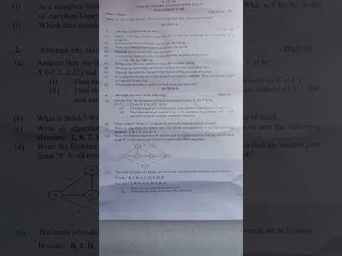 Data Structures and Algorithms 3rd Sem Previous Year Question Paper in AKTU || 2022-2023 ||