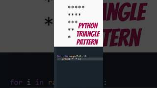 Python Triangle Pattern Program🔺#shorts #python#coding#trending#pythoninterviewquestions#viral#code