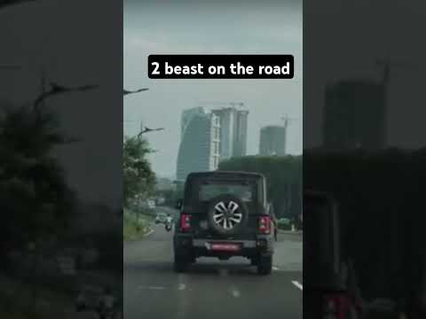 Two black beast on the road 😈 | Thar roxx and defender | #mahindra #music