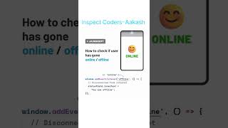 "How to Detect User Online/Offline Status with JavaScript! 🌐" #JSShorts #CodingLife