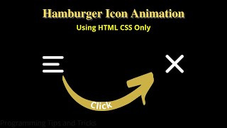 Hamburger Icon Animation Using HTML CSS Only