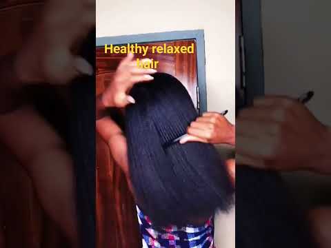 healthy relaxed hair. wash day done. I blow-dried hair#relaxedhair #relaxedhaircare #relaxedhair