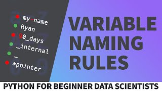 Variable Naming Rules and Conventions - Python for Beginner Data Scientists