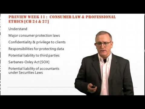 BUS202: Business Law 202:  Chap. 24-27- Consumer Law & Professional Ethics