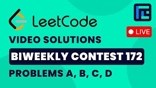 Leetcode Biweekly Contest 172 | Video Solutions - A to D | by Vibhaas | TLE Eliminators
