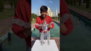 😱My Transparent Robot Meets History! 🏛️🤖​#TajMahal #TransparentRobot #FutureTech