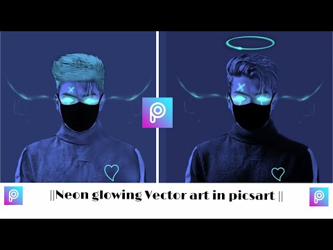 Neon glowing Vector art in picsart | neon Vector art concept | Subho Editing Zoon