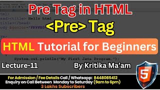 #11 Pre-Tags in HTML with Example | How to Use Pre-Tag in HTML? | Computer Tech Academy