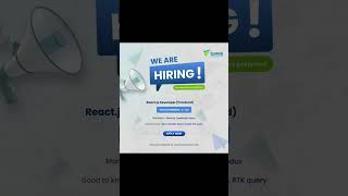 We’re Hiring: React.js Developer (Frontend) #hiringnow #myspace #applynow #keralajobs