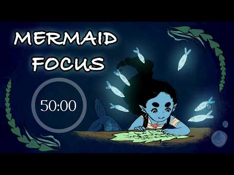 Study with a Mermaid 🐚🌊 | Cozy Fantasy Pomodoro  | 50x4 | Part 1