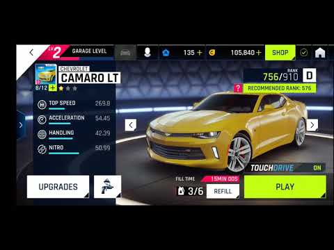 Chevrolet Camaro LT performance in asphalt 9