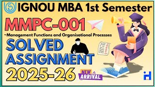 MMPC-001 SOLVED ASSIGNMENT 2025-26 | IGNOU MBA 1ST SEMESTER SOLVED ASSIGNMENT JULY 2025 | JAN 2026
