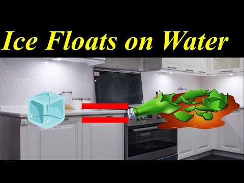 why ice floats on water? (urdu/ Hindi)