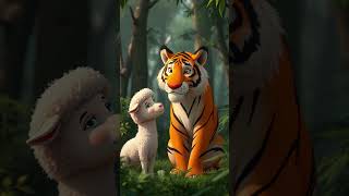 The Tiger🐯 and the Sheep🐏.. #aigenerated #animatedtales #moralstories #disney #animatedmorallessons