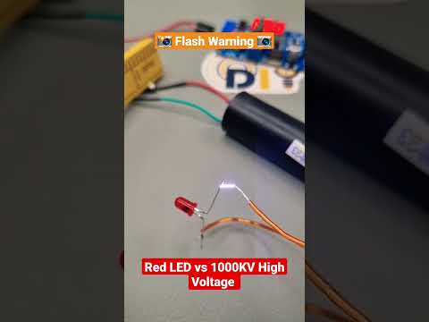 The Ultimate BATTLE: RED LED vs 1000KV High Voltage, Who will WIN?? ⚡🚨 #diy #electronic #electric