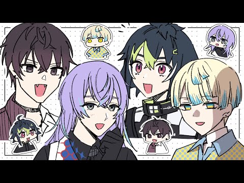 【手描き切り抜き】麻雀しながら雑談するヒーローたち【 伊波ライ/佐伯イッテツ/星導ショウ/緋八マナ/にじさんじ 】