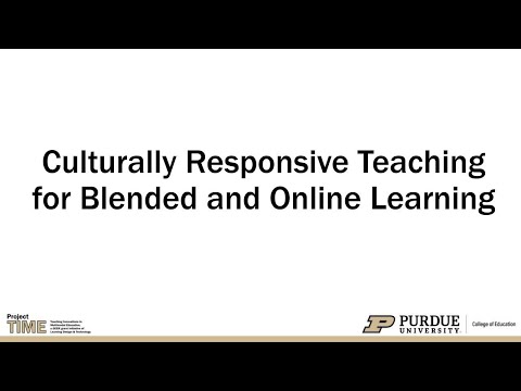 Culturally Responsive Teaching for Blended and Online Learning