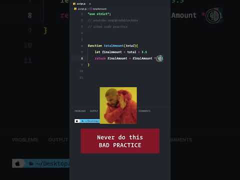 ✅Javascript Clean Code Principal #javascript #coding #programming #javascript_tutorial #coder