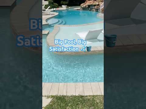 Cleaning this beautiful pool is a full-time job 💪🏽🌊 #poolcleaning #poolmaintenance #satisfying