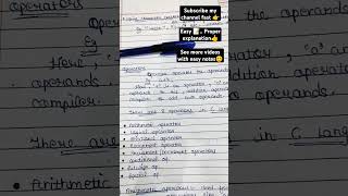 C language ( Operators with its types...!!) #like #trending #viralvideo #coding #shorts #clanguage