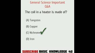 General Science MCQs | Science Quiz |General Science For Competitive Exams | #shorts