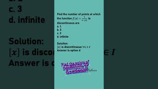 Finding the points of Discontinuity #youtubeshorts