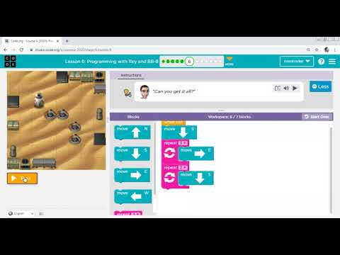 Lesson-6 Programming with Rey and BB of course A of CS fundamental on code.org
