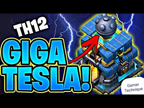 TOWN HALL 12!! clash of clans NEW DEFENSE TH12 Giga Tesla! - Clashing On Update!