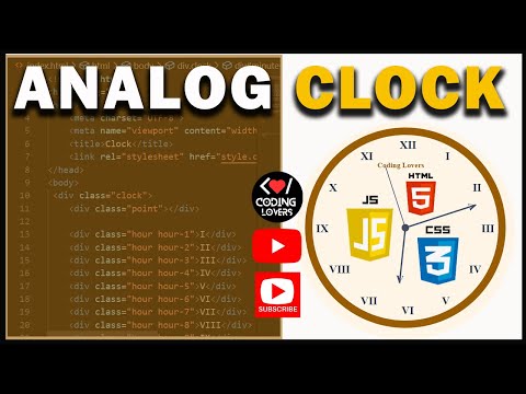How to Creating Basic Analog Clock Using HTML, CSS & JavaScript - Coding Lovers