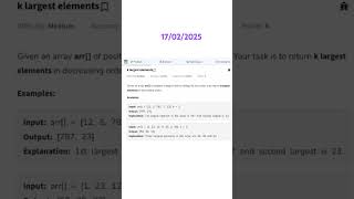 K largest element #geeksforgeeks #gfg #coding #gfgpractice #python #gfgpotd #programming