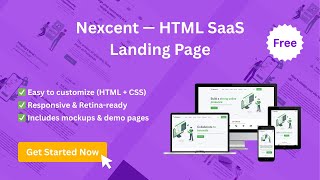 Free SaaS Landing Page Template | SaaS Landing Page with HTML + Vite.js + Tailwind CSS | Nexcent