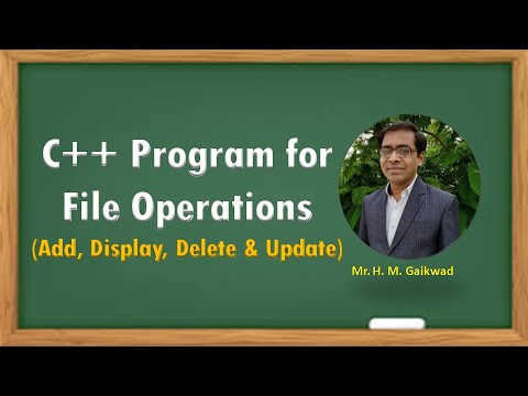 C++ Program for File Operations- Add, Display, Delete & Update