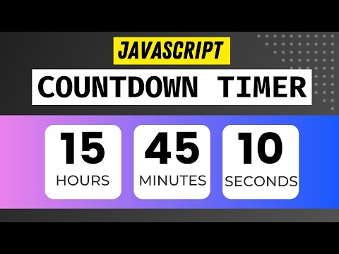 Create A Countdown ONLY with JavaScript!