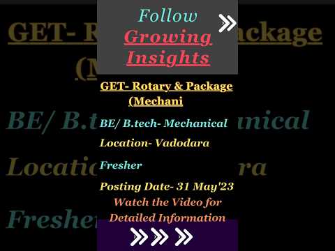 Quanta Process is hiring Fresher- Mechanical (GET Rotary & Package) #jobforfreshers #mechanical