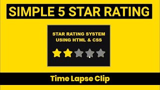 Simple 5 Star Rating Page | Html And CSS(Time-lapse) #shorts