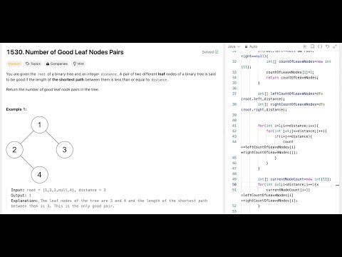 1530. Number of Good Leaf Nodes Pairs