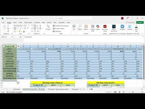 Hlookup function with all the options