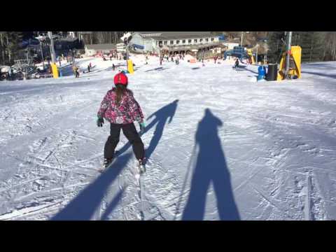 Sophia tearing it up on her second ski trip