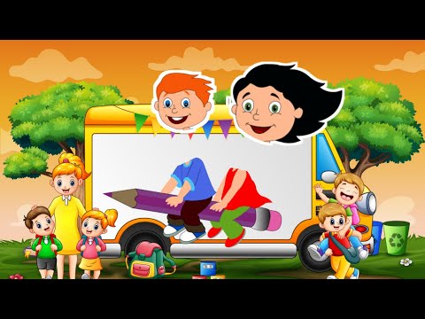 Head Matcing Challenge In  School Bus For Kids Funny Video For Kids