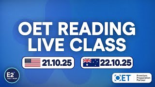 OET Reading - FREE E2 OET Live Class!