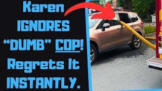 r/EntitledPeople - Smug Karen Blocks a FIRE HYDRANT! DARES COPS to Stop Her! [Funny Stories]