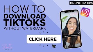 How to Save TikToks Without a Watermark #shorts // REBELLE NUTRITION