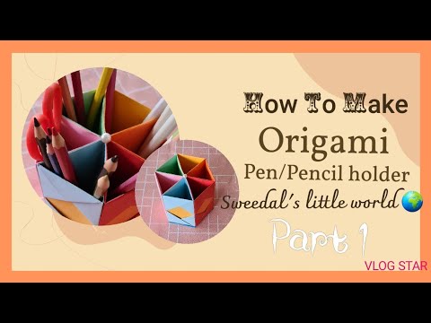 How to Make Pen Stand || Origami Pen Holder ||Hexagonal Pen Holder  #origami